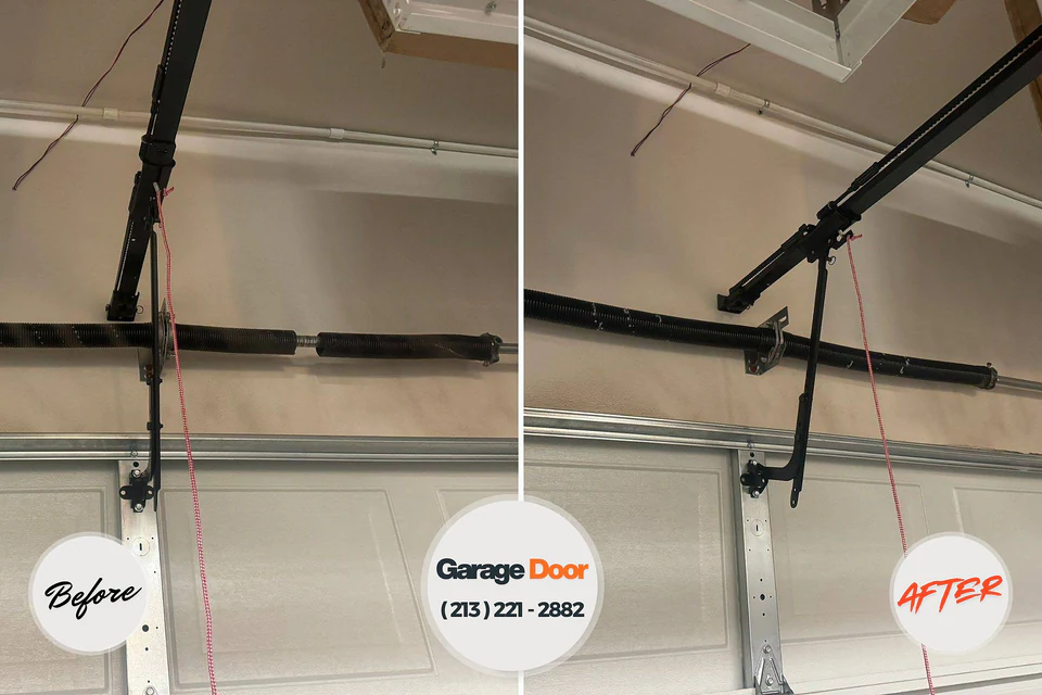 Before and after: garage door repair Grand Blanc, MI